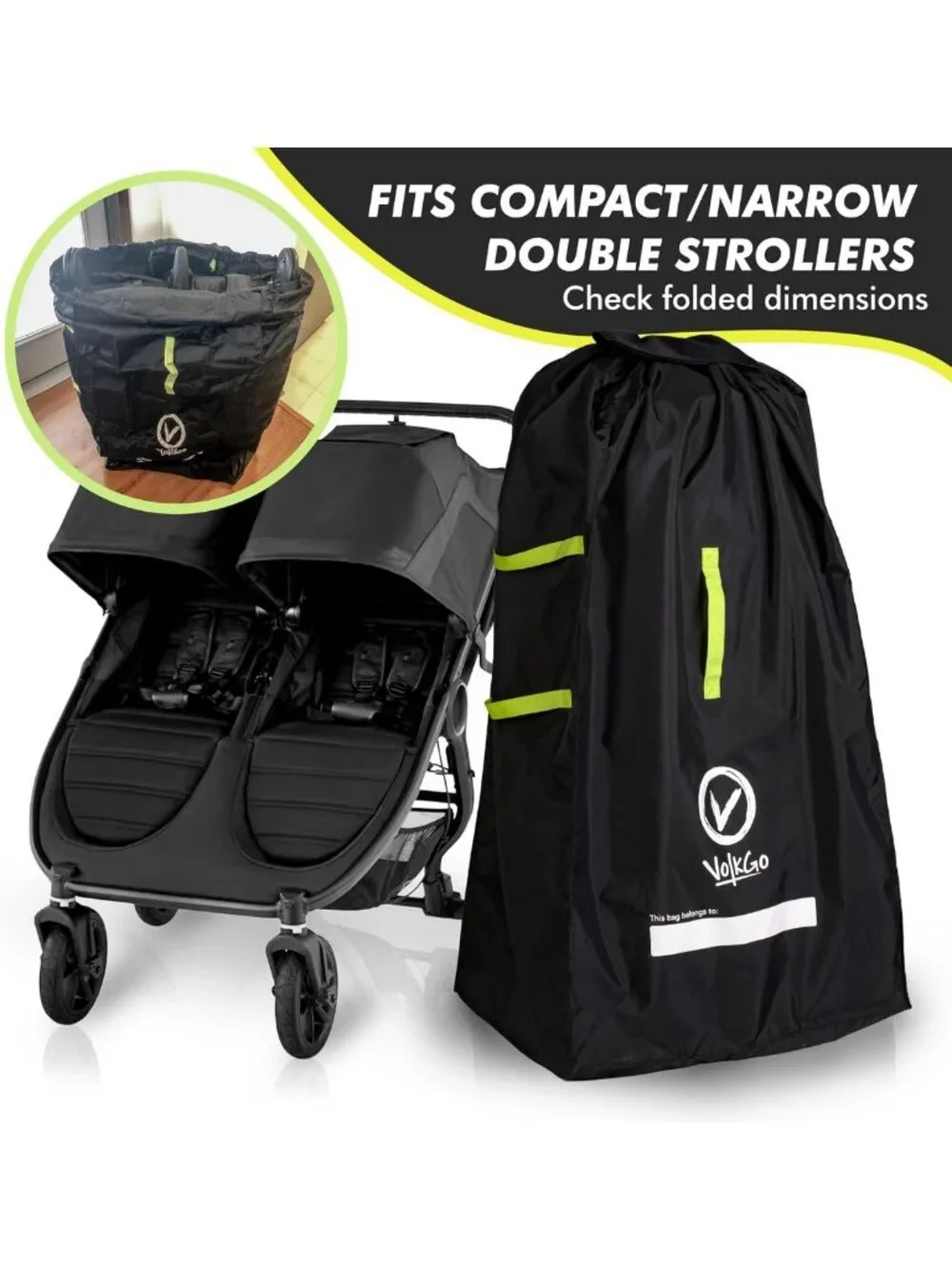 XL Waterproof Stroller Travel Bag with Backpack Straps for Air Travel, Jogger
